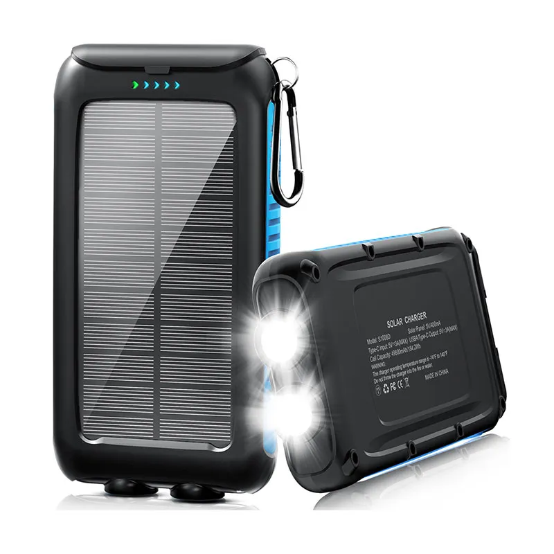 Λειτουργίες 30000mAh Solar Panel Power Bank